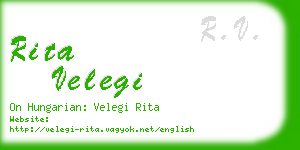 rita velegi business card